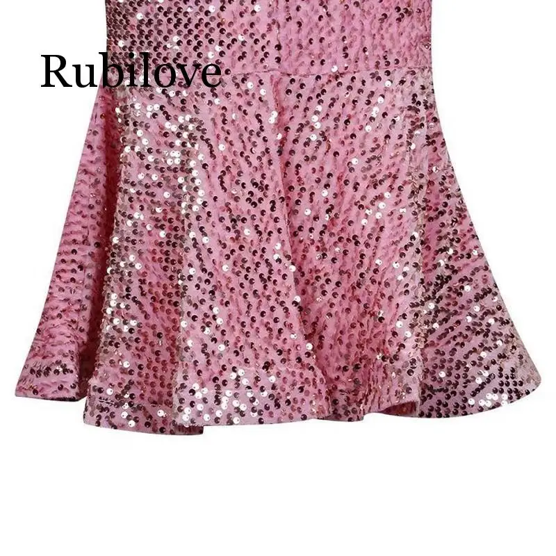 

Rubilove Fashion Long Sleeve Sequin Bodycon Dress Women Runway Vintage Mermaid Sexy Party Midi Dresses Summer 2019 New