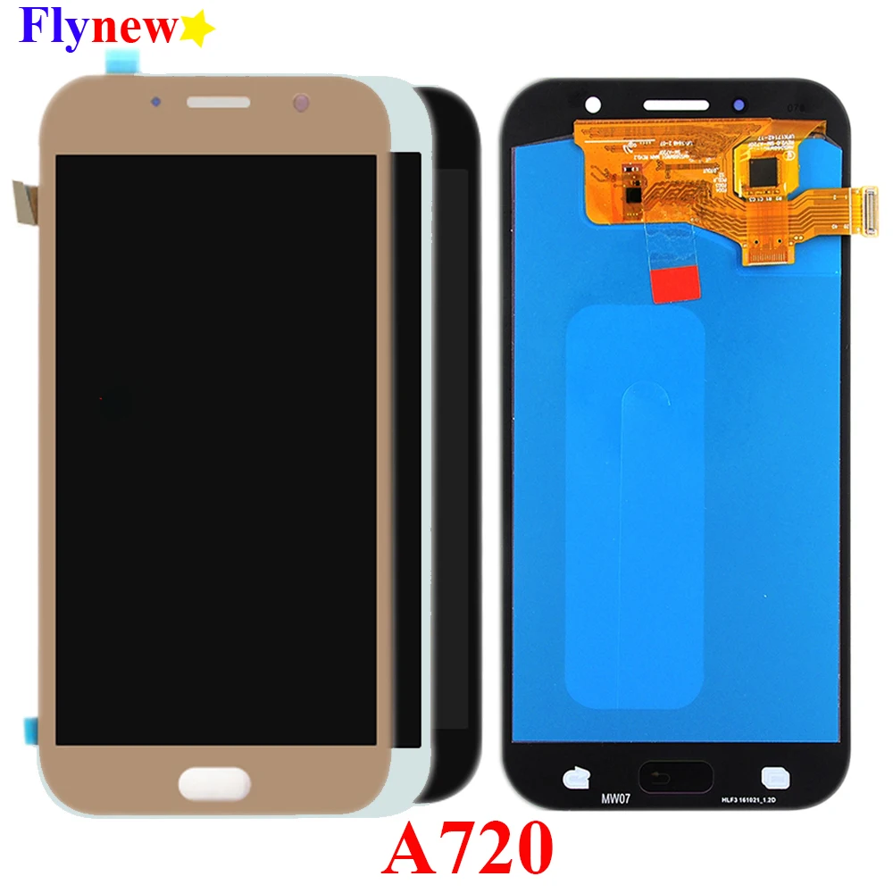 100% супер AMOLED ЖК для Samsung Galaxy A7 2017 A720 A720F SM A720M дисплей сенсорный экран дигитайзер