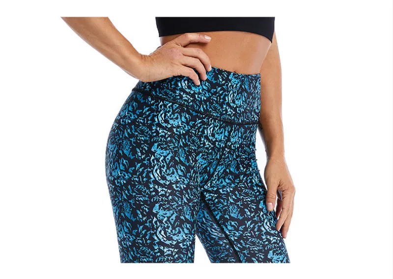 

2021 Printed Yoga Pants Ladies Hip Fitness High Waist Pants Summer Sweat-Absorbent Leggings Elastic Floral Gym Clothing Women