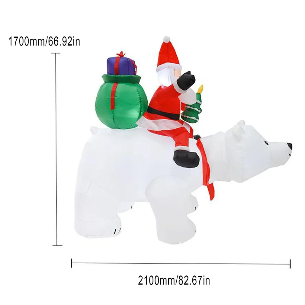 

Christmas Props Inflatable Toys Exquisite Inflatable Models Santa Claus Riding Bear Head Shaking Toy