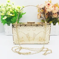 geometric pattern metal box party evening bag fashion designer purses and handbags for women luxury wedding clutch shoulder bag