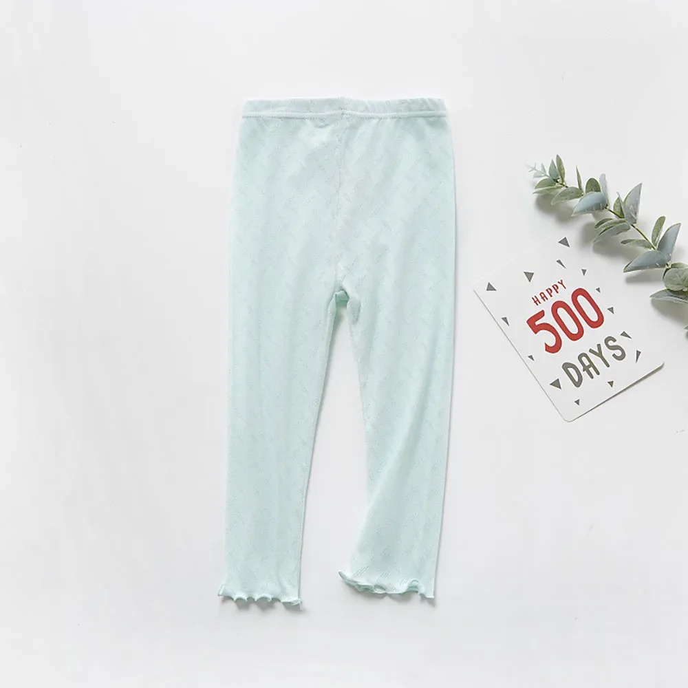 

Summer Cute Baby Girls Leggings Kids Knee Length Pants Casual Elastic Cropped Trousers Cotton Candy Color Children Leggings