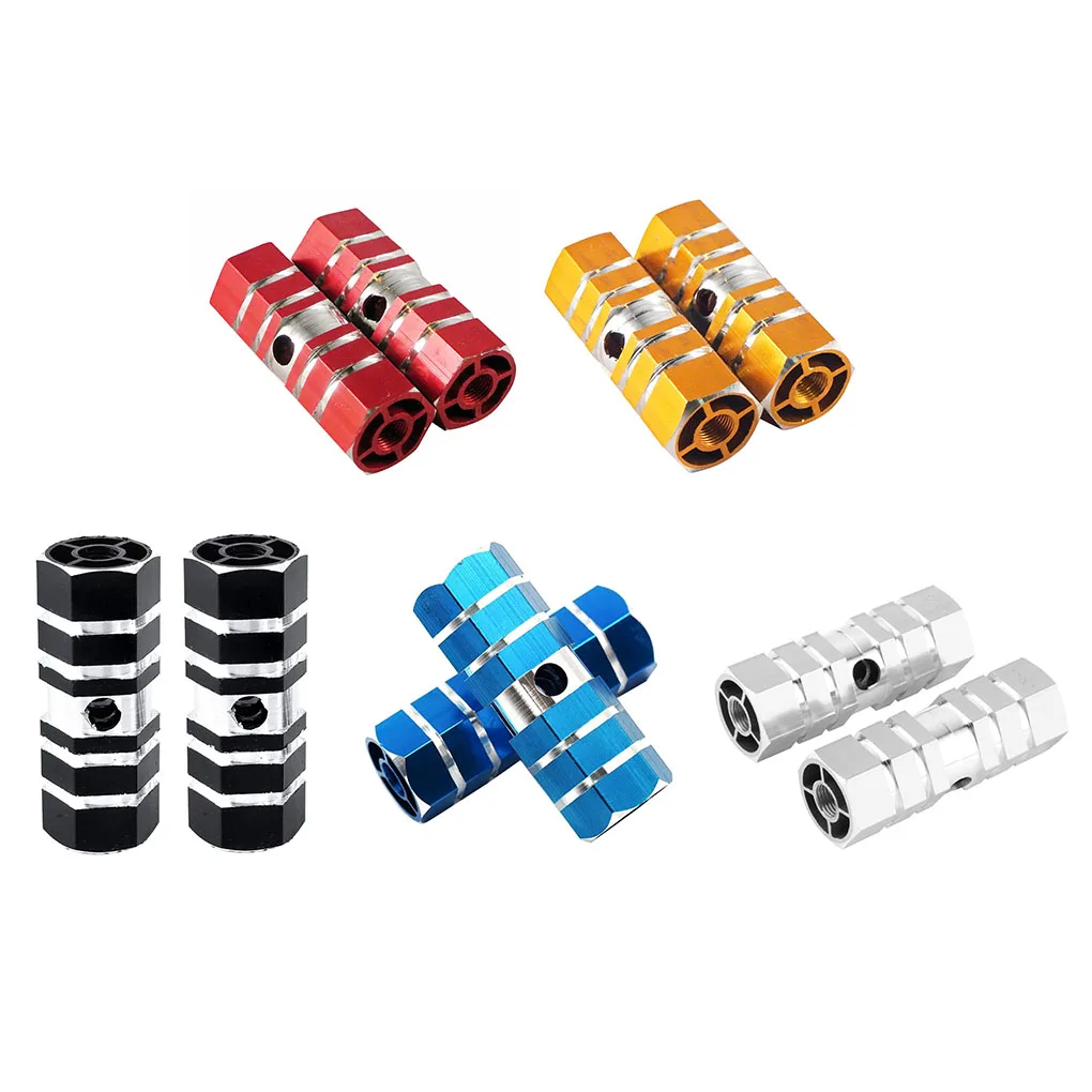 

1 Pair BMX Mountain Bike Bicycle Hexagonal Axle Pedal Alloy Foot Stunt Pegs Cycling Outdoor Sports Non-Slip Grooves