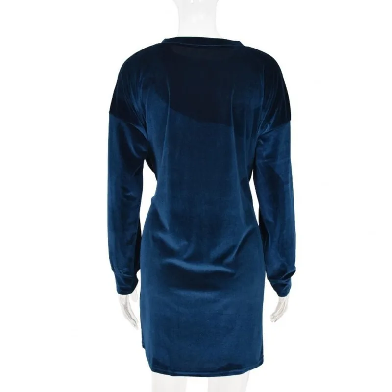 

Slim Mini Party Dresses Women Casual Autumn Sexy Bodycon Office Dress Sashes Female Winter Long Puff Sleeve Velvet Dress 2021