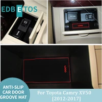 car non slip interior door mat cup mat gate slot pad for toyota camry xv50 2012 2013 2014 2015 2016 2017 11pcs whiteredblue