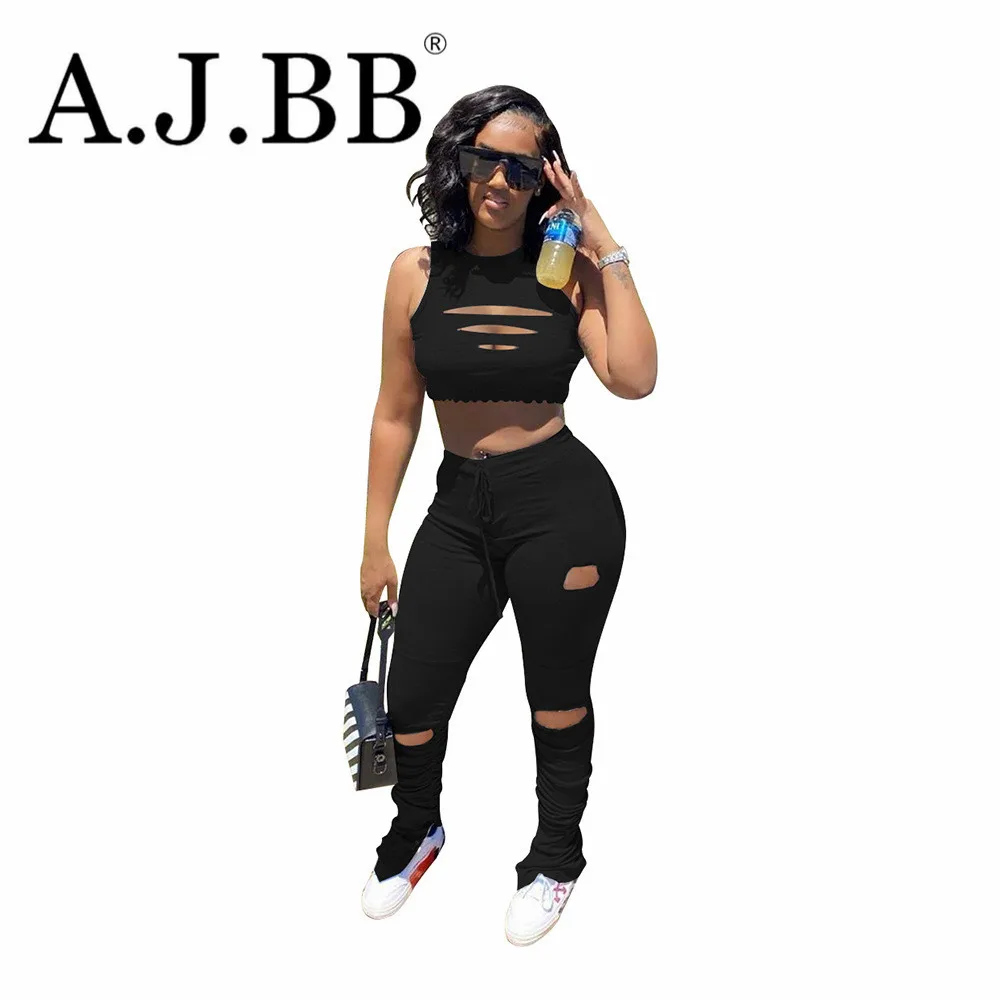 

Новинка 2020, модный однотонный костюм из двух предметов с вырезами для отдыха, облегающий жилет без рукавов с круглым вырезом и брюки, женски...