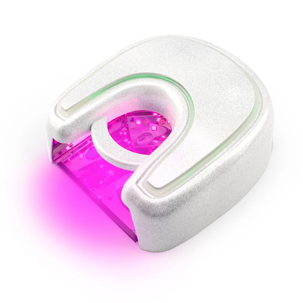 Frosted Silver Red Light Cordless LED Nail Lamp Rechargeable UV LED Nail Lamp Professional Cure 48w UV LED Lamp With USB Port