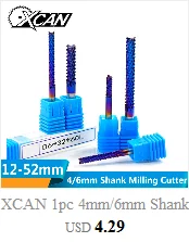 XCAN 10 шт. 3,0 мм карбидные Фрезы с ЧПУ с синим покрытием спиральные концевые фрезы для печатной платы фрезерный станок