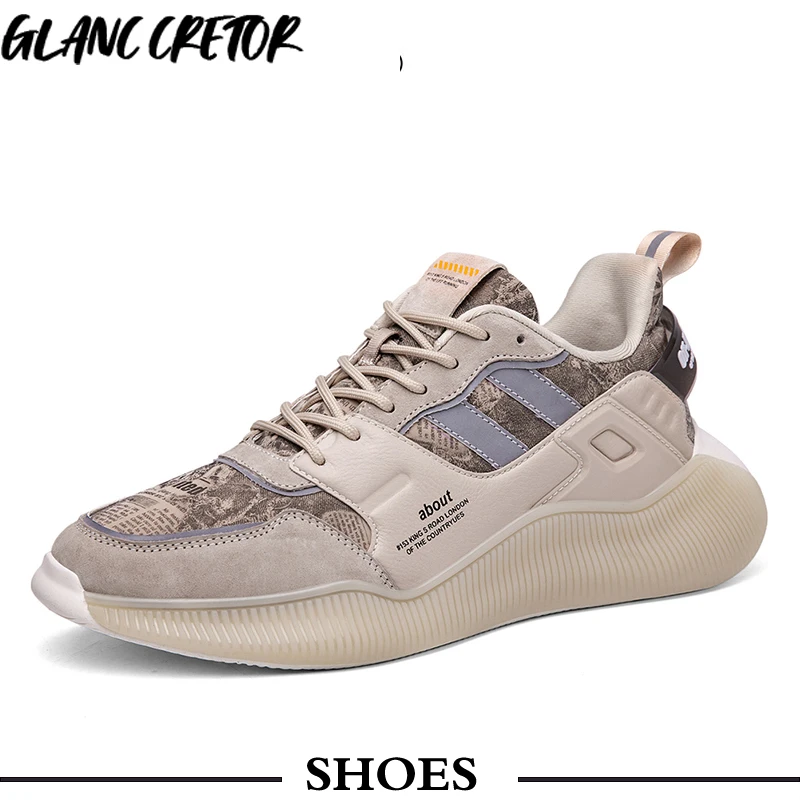 

2021 натуральная кожа, модные массивные кроссовки, мужская прогулочная обувь, спортивная обувь для тренировок, Новое поступление 2021