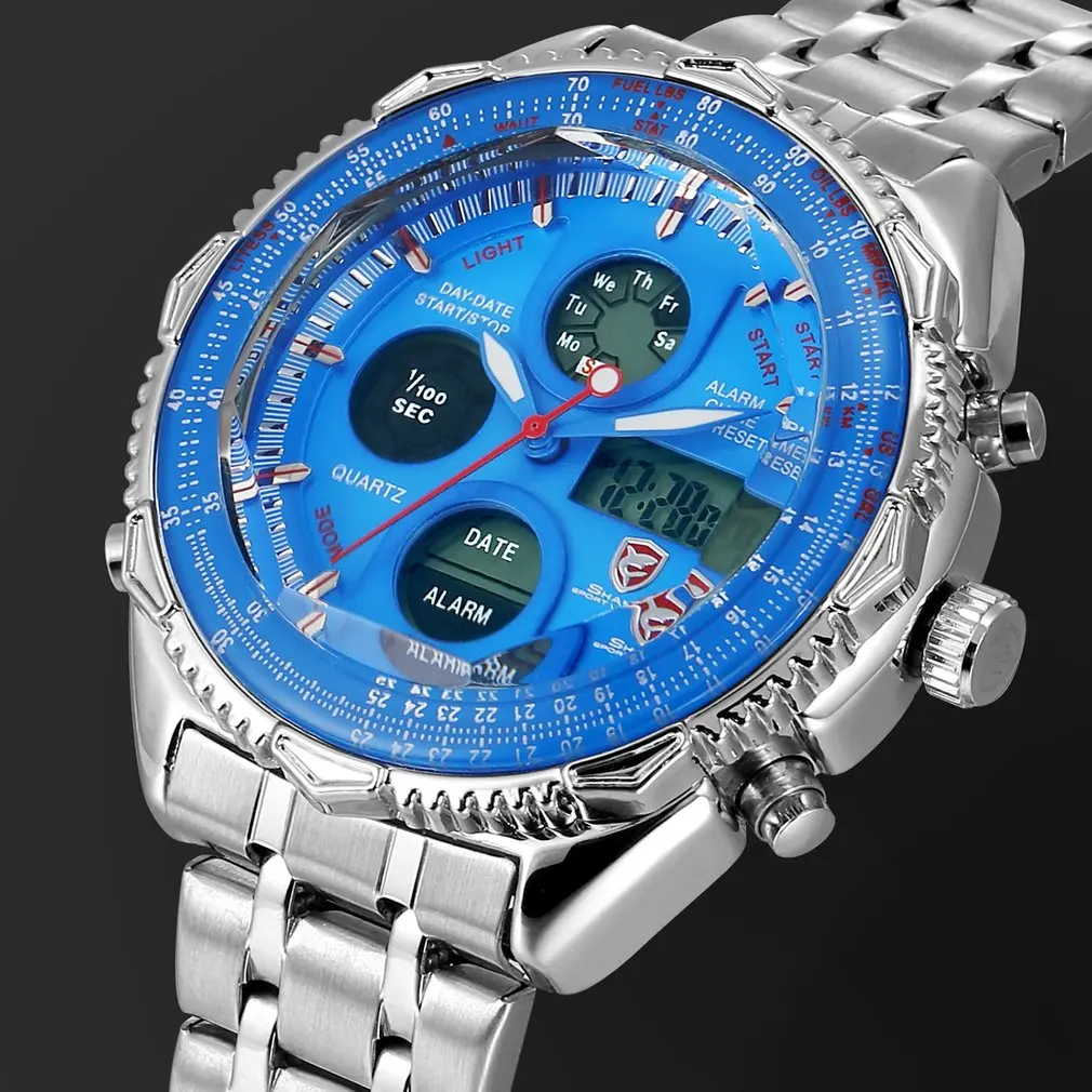 Спортивные часы Eightgill Shark с двойным аналоговым цифровым циферблатом и датой