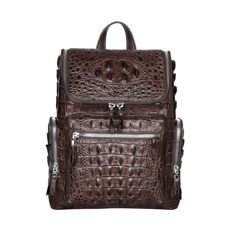 

Crocodile Leather Backpack Men Fashion Designer Schoold Bag Plaid Backpacks for Male Large Capacity Men Laptop Bag Shoulder Bags