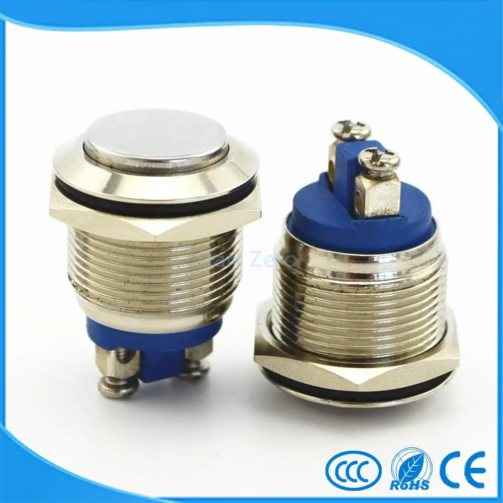 

19 мм, нержавеющая сталь, водонепроницаемый IP67, антивандальный Мгновенный Кнопочный дверной звонок винт переключения Terminar