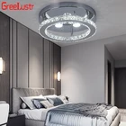 Люстра со светодиодной подсветкой, Хрустальная, зеркальные кольца, потолочный светильник для гостиной, кухни, светильник для домашнего декора