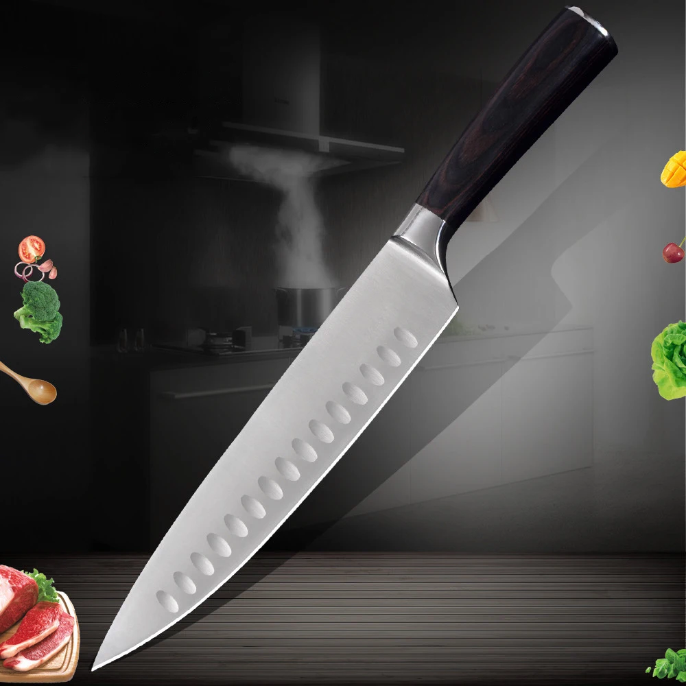 8 Inch Chef's Knife Sharp Japanese Kitchen Vegetable and Fruit Peeling Meat Santoku Sliced Knives | Дом и сад