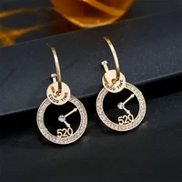 circle earrings female advanced sense delicate and simple south korea web celebrity temperament earrings all match long earrings