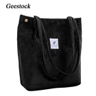 Складная эко-сумка Geestock, тканевая сумка для покупок, сумочка для покупок Вельветовая многоразовая сумка, сумка большой емкости