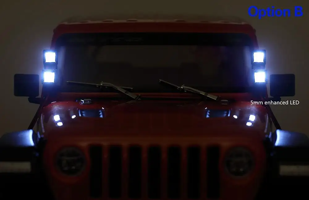 1 Pair Led Hood Spotlight Decorative Lights For 1/10 Rc Crawler Car Axial Scx10 Iii Trax Trx4 Trx6 G63 90046 Jkmax enlarge