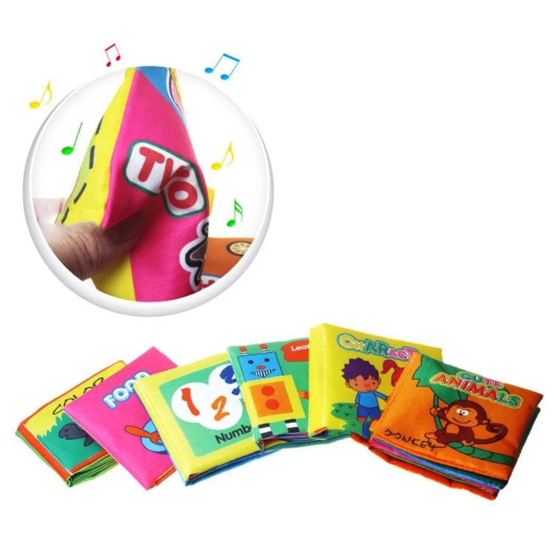 

T5EC Fun Interactive Baby Book with Cartoon Animal Cloth Book for Babies&Infant 1 Year Old Early Educational Supplies