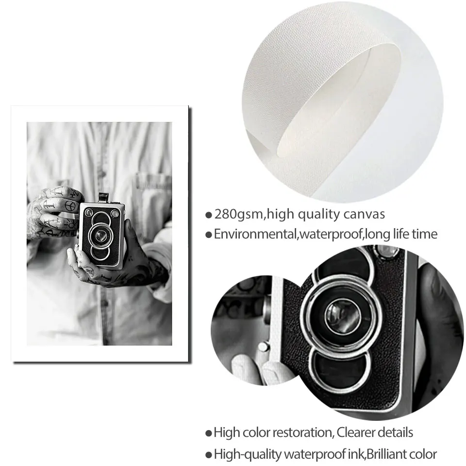 Скандинавский Пейзаж Плакат фотография Черный Белый Холст Картина Настенная