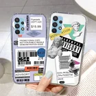 Чехол для телефона Samsung A32, чехол для Samsung A51, A31, A71, A52, A72, A11, A22, A12, A21S, A41, A82, A50, A01, A02, ярлык с искусственным рисунком, прозрачный чехол из ТПУ