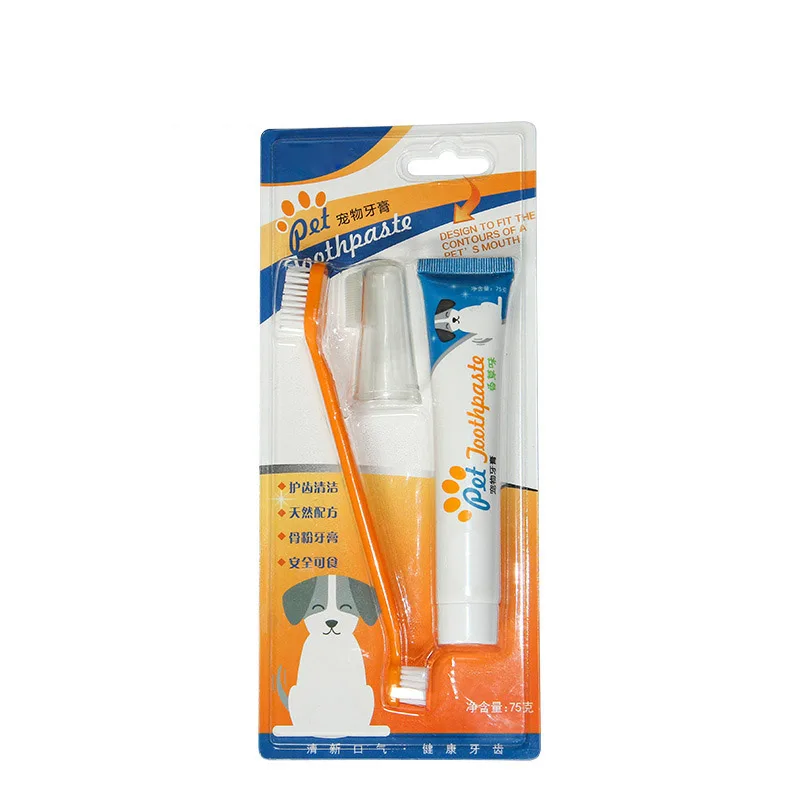 

Set with Toothbrush Finger Tooth Cleaning Supplies Small Animals Pet ProductsPet ToothpasteDog Toothbrushes