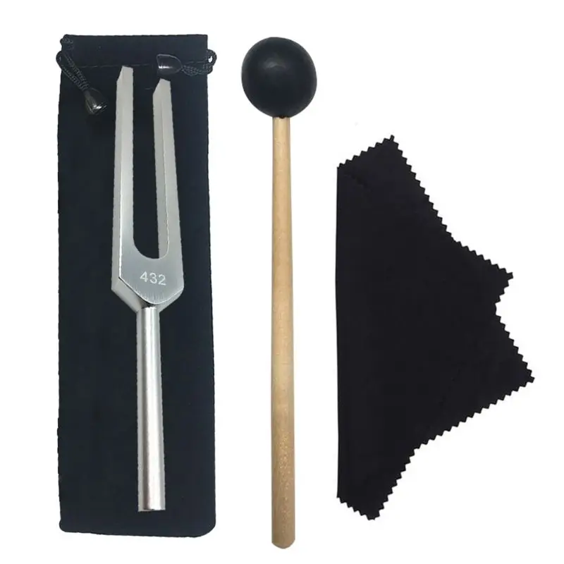 

432 Hz Aluminum Tuning Fork with Bag Mallet and Cleaning Cloth for Ultimate Healing and Relaxation Nerve/Sensory K3NE