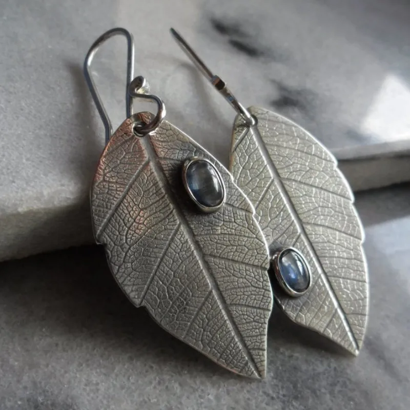 

Women korean Jewelry Bohemian Style Silver Tree Leaf Earrings Birthday Gift