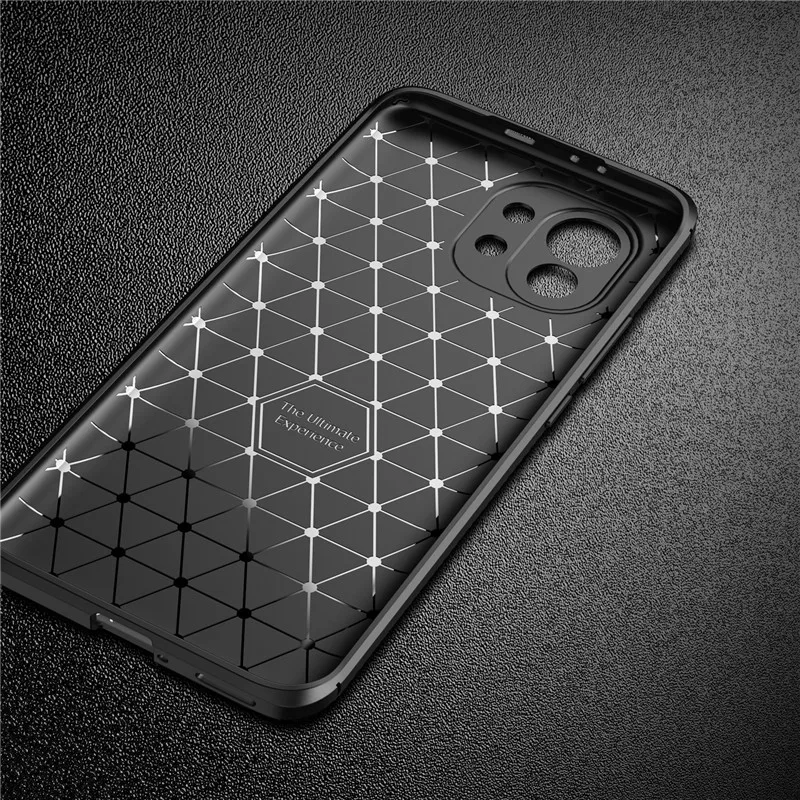 Для Xiaomi Mi 11 чехол из углеродного волокна противоударный силиконовый для телефона