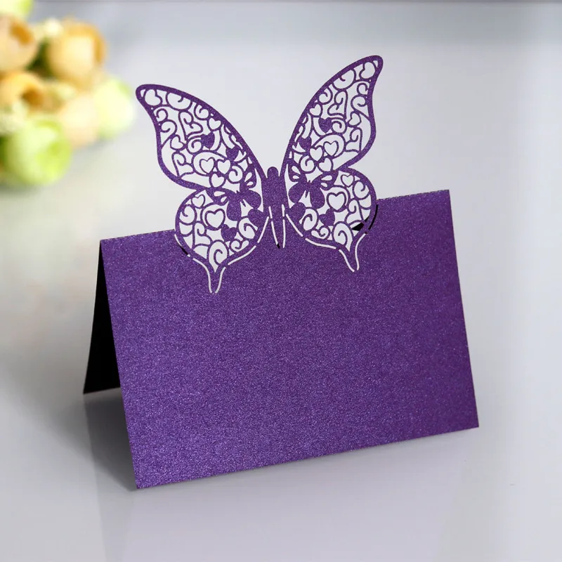 Новинка 100 шт. лазерная пустотелая бабочка карта для сиденья любовь чашка