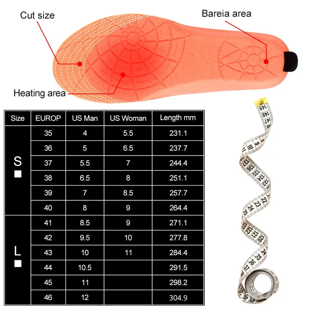 

Rechargeable Electric Heating Insoles with Remote Control 1800mAh Winter Warm Heated Insoles for Hunting Fishing Hiking Unisex