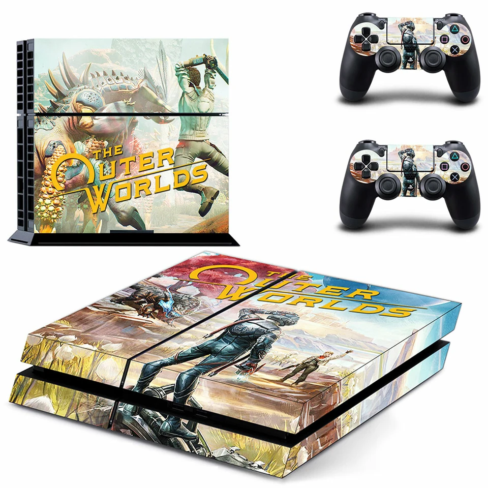 Виниловая наклейка PS4 наклейка для sony playstation 4 консоль и 2 контроллера Skins-внешний мир