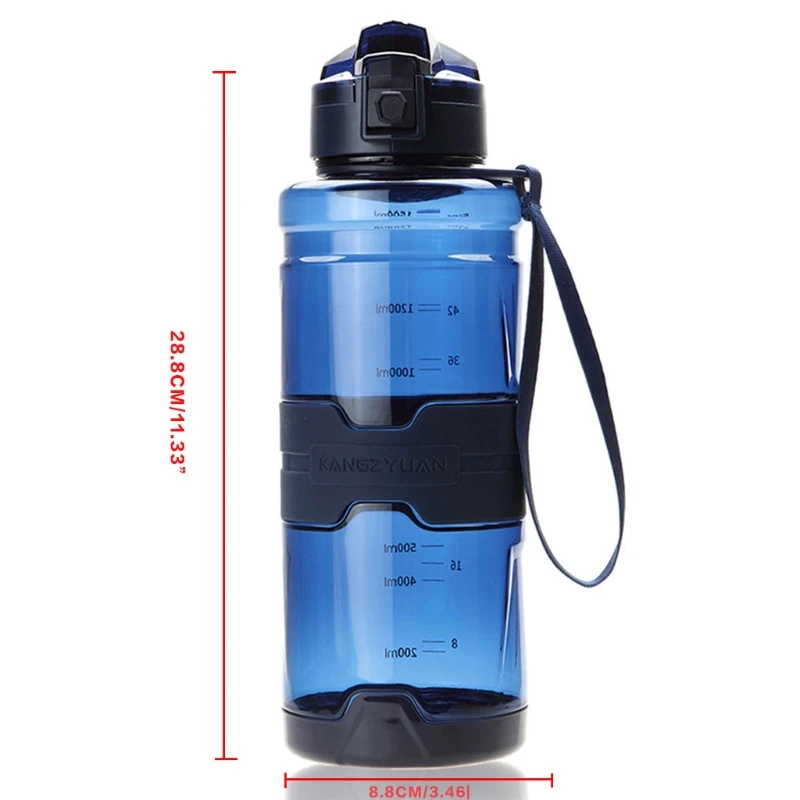 

1500ml Sport Water Bottle Tritan Leakproof Drink Bottle for Outdoors Camping Gym X3UA