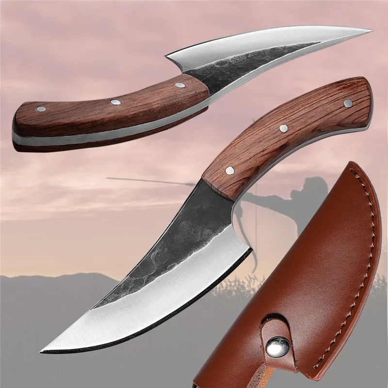 Нож с фиксированным лезвием ручной работы кованый кухонный нож Инструменты для