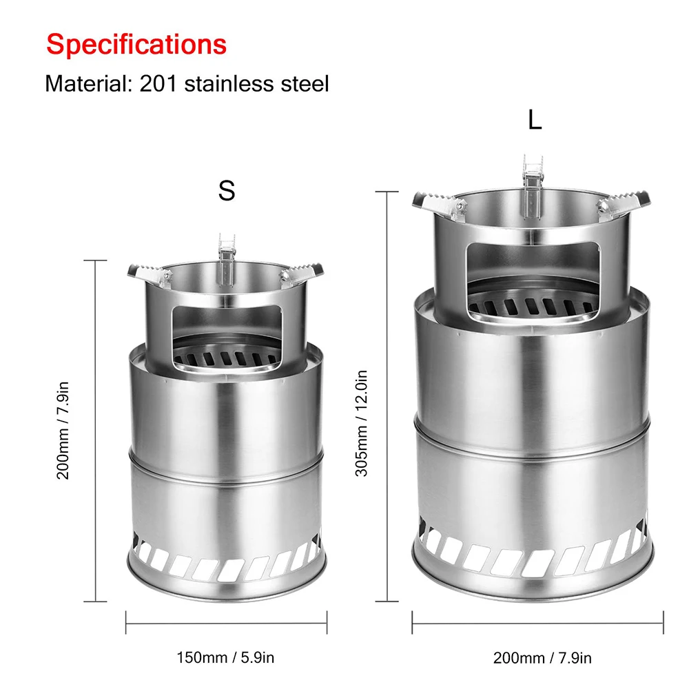

Portable Stove Outdoor Picnic Camping Furnace Lightweight Deconstructable Wood Stove Detachable Wood Burner Furnace