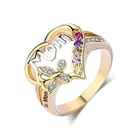 Романтическое женское кольцо в форме сердца, модное кольцо с надписью для мамы, аксессуары, ювелирные изделия для женщин, подарок на день рождения, День матери