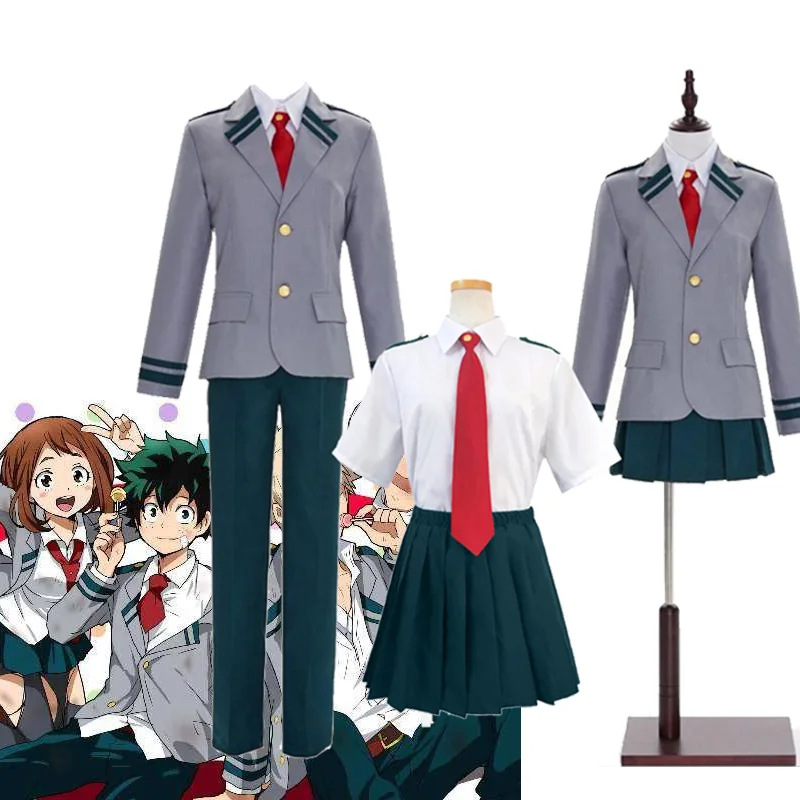 

My Hero Academia Midoriya Izuku Cosplay Costume Boku No Hero Academia OCHACO URARAKA AsuiTsuyu Summer School Uniform Anime Cos