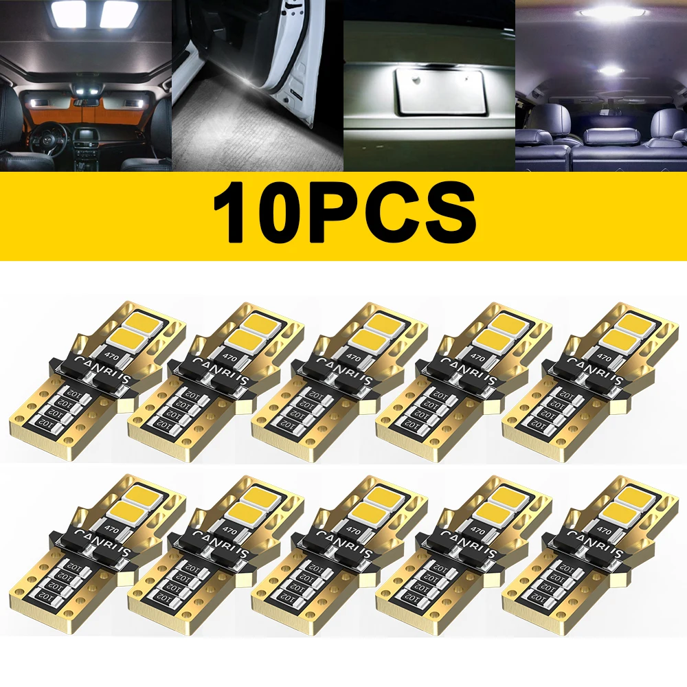 

10x W5W Led T10 светодиодный внутренний свет автомобиля 168 194 2835 Белый Сигнал s лампа номерного знака купольная лампа для чтения DRL парковочная CAN-ши...