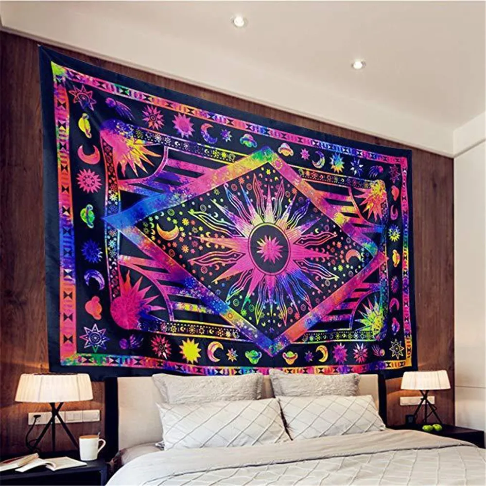 Индийский Таро Гобелен Мандала хиппи психоделический гобелен макраме настенный