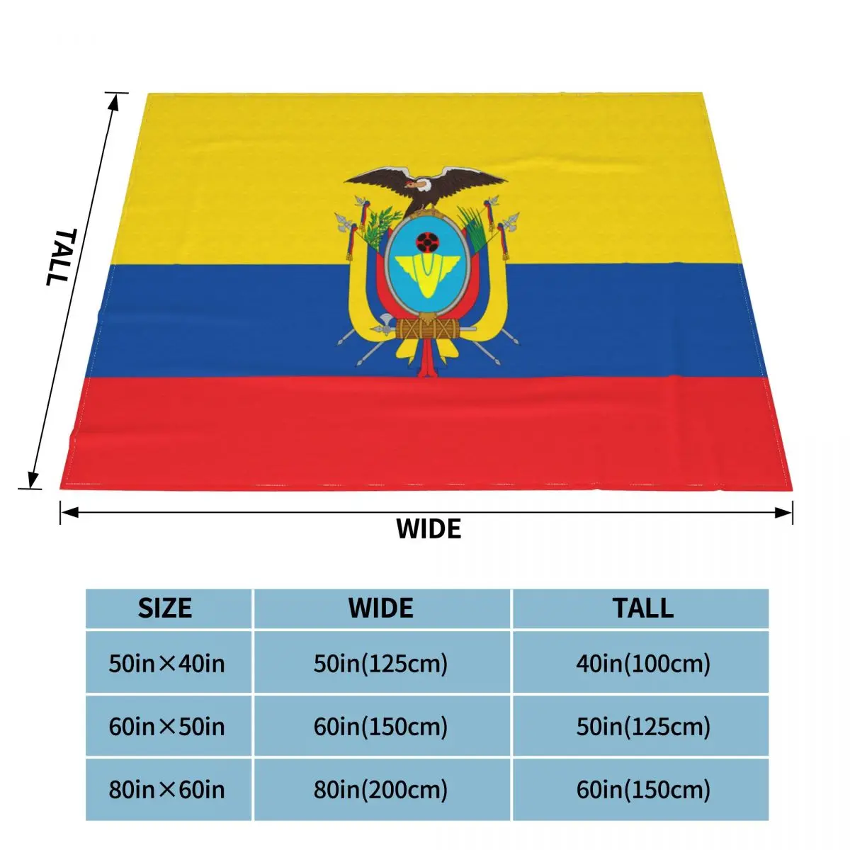 Flag Of Ecuador Gmg Blanket Fleece Printed Breathable Soft Throw Blanket for Sofa Outdoor Plush Thin Quilt images - 6