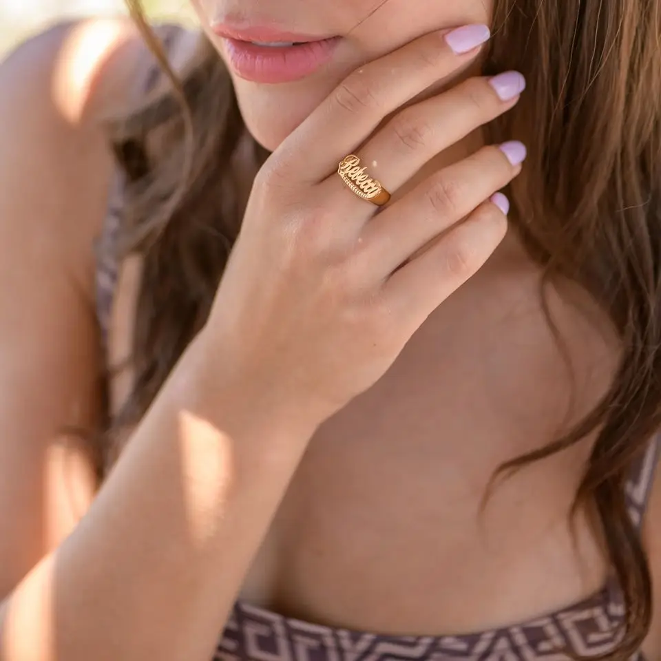 3UMeter 2020 Новое пользовательское имя кольцо из белого золота Личность в стиле