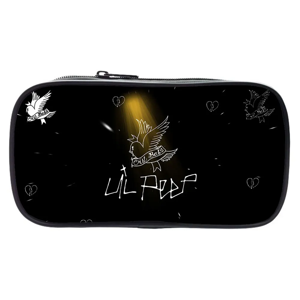 

Lil Peep Pencil Case Boy Girl Pen Bag Fashion Cute Cartoon Print Stationery Bag Rapper Student Fashion Multifunction Pencil Case