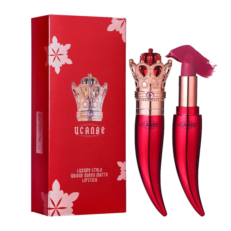 Новая роскошная губная помада Quee Make Up матовая Log-lastig золотистая тюбиковая