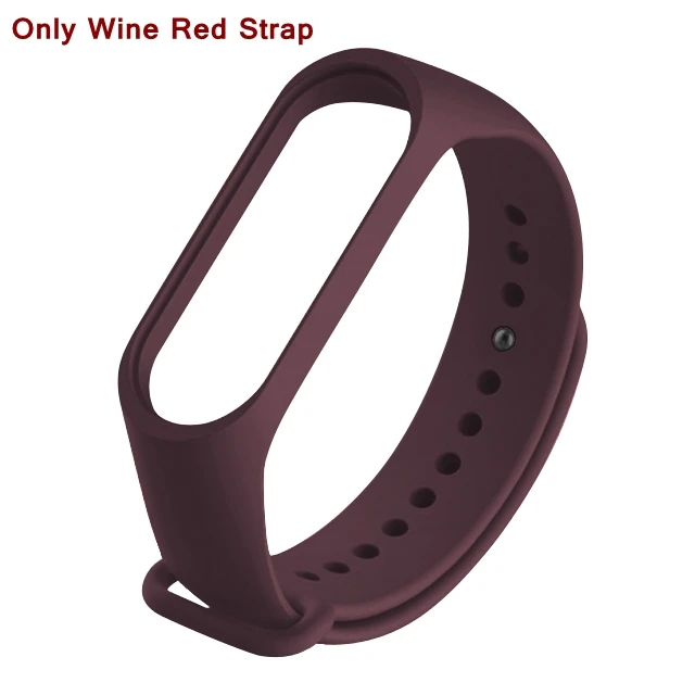 Wine Red Для Xiaomi mi Band 4 3 ремешок розовый винный красный цвет ТПУ силиконовый браслет для Xio mi band 4 3 Band 4 band 3 браслет(не - Цвет: Wine Red