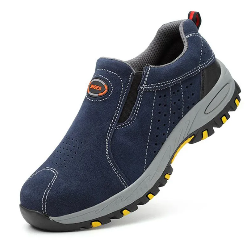 Мужские защитные рабочие ботинки со стальным носком легкие дышащие Нескользящие