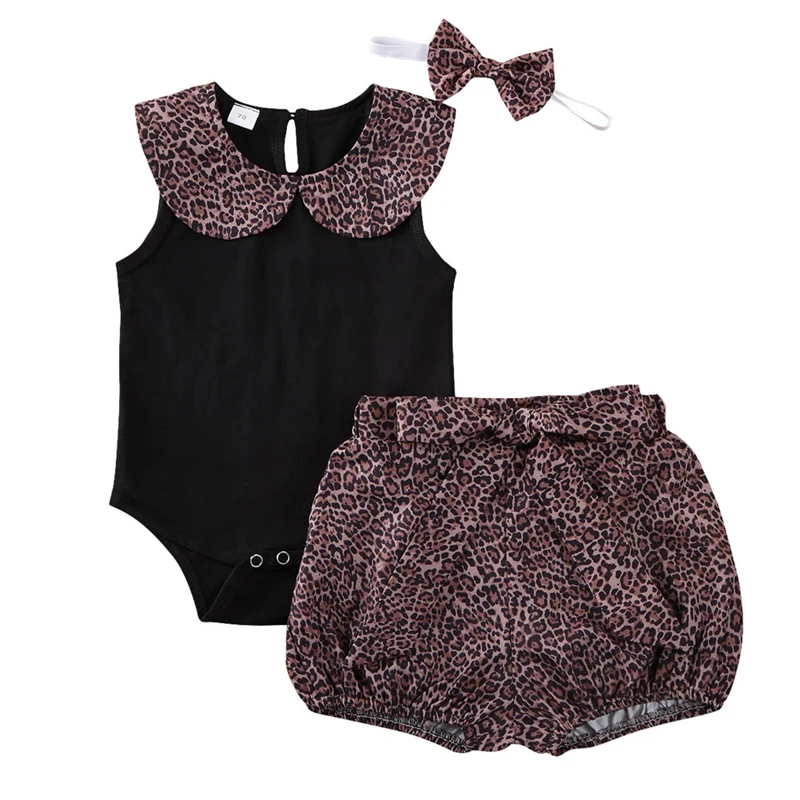 Костюм для новорожденных Леопардовый без рукавов на возраст 0 24 месяца|Комплекты
