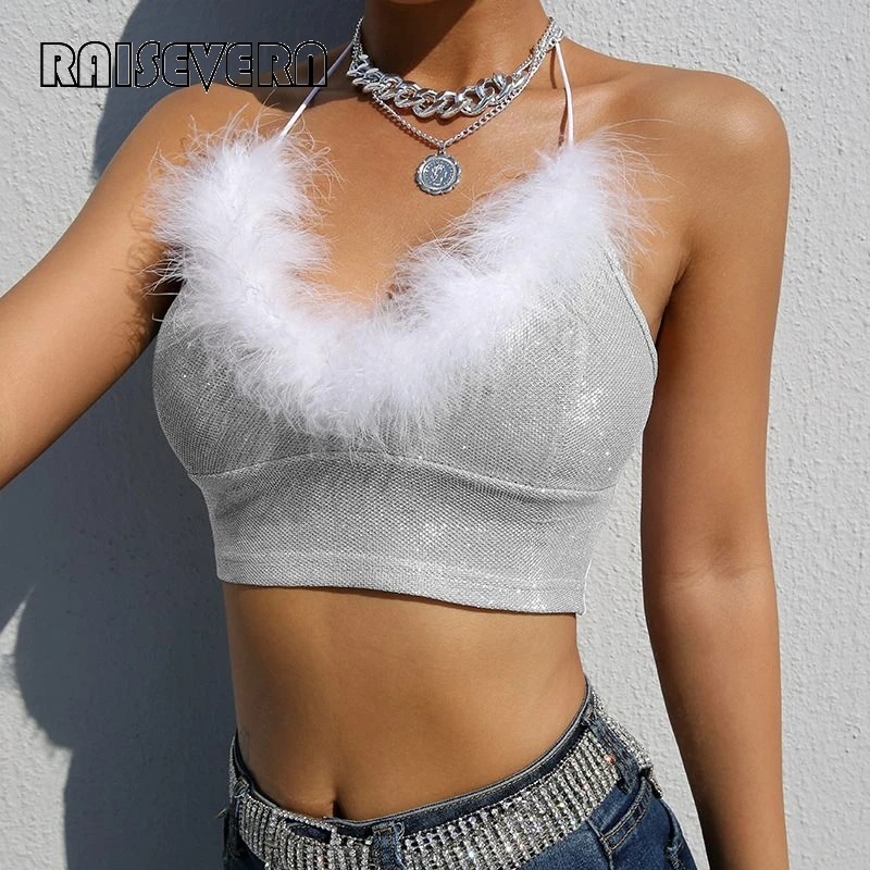 Искусственный мех камзол укороченный топ женский сексуальный каваи Серебряный