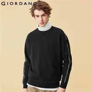 Мужская толстовка с вырезом лодочкой Giordano, свободная толстовка средней толщины с открытыми плечами, 01020796