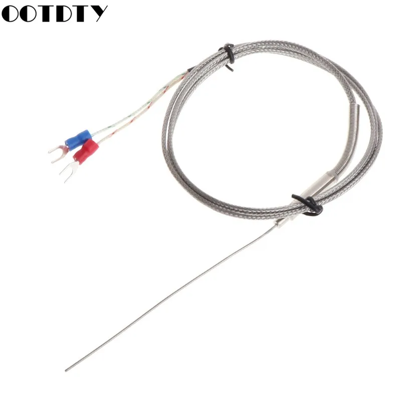 

K-Тип термопары 1 мм x 100 мм 2-провода Температура датчики 2-терминалы 1 м