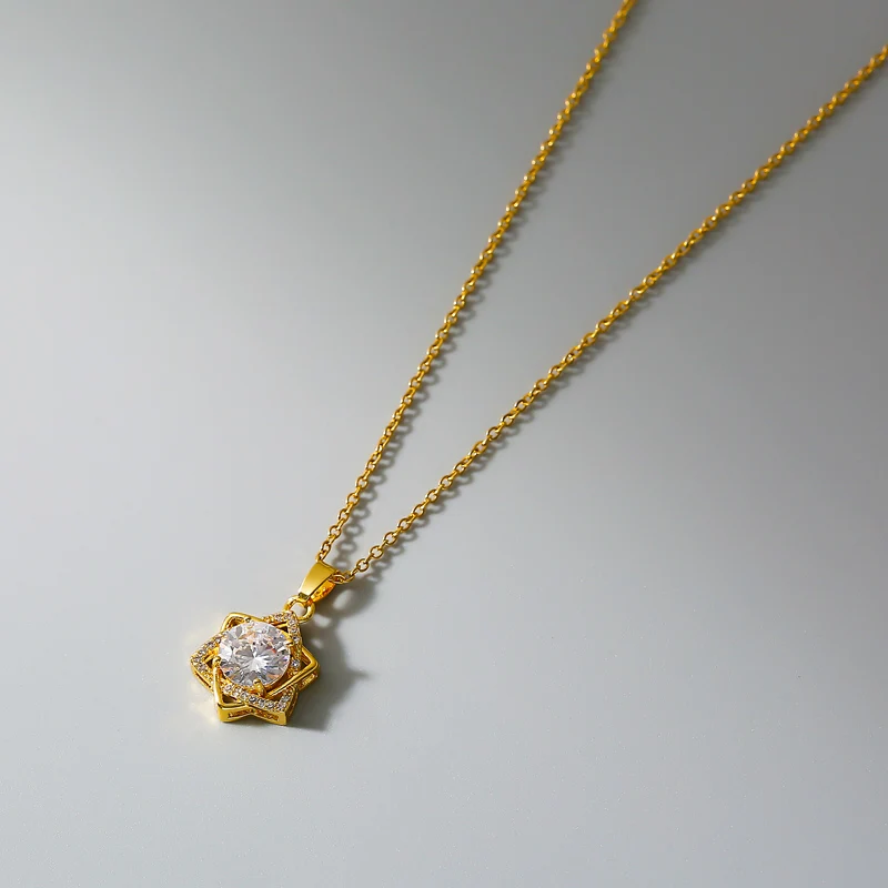 Женская цепочка из нержавеющей стали с кулоном в виде звезды | Украшения и