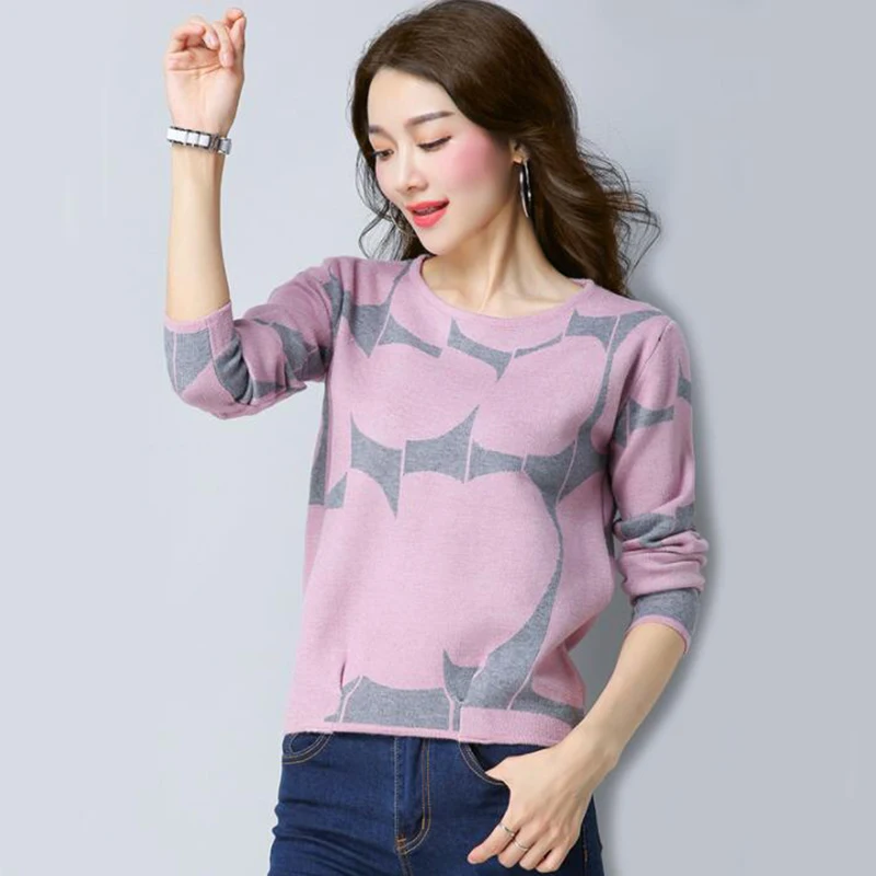 Женские свитера и пуловеры осенне-зимняя одежда вязаный свитер с длинным рукавом